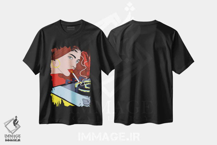 تیشرت مشکی طرح دار روشن شدن، هنر دیجیتال اثر کازمو | immage.ir