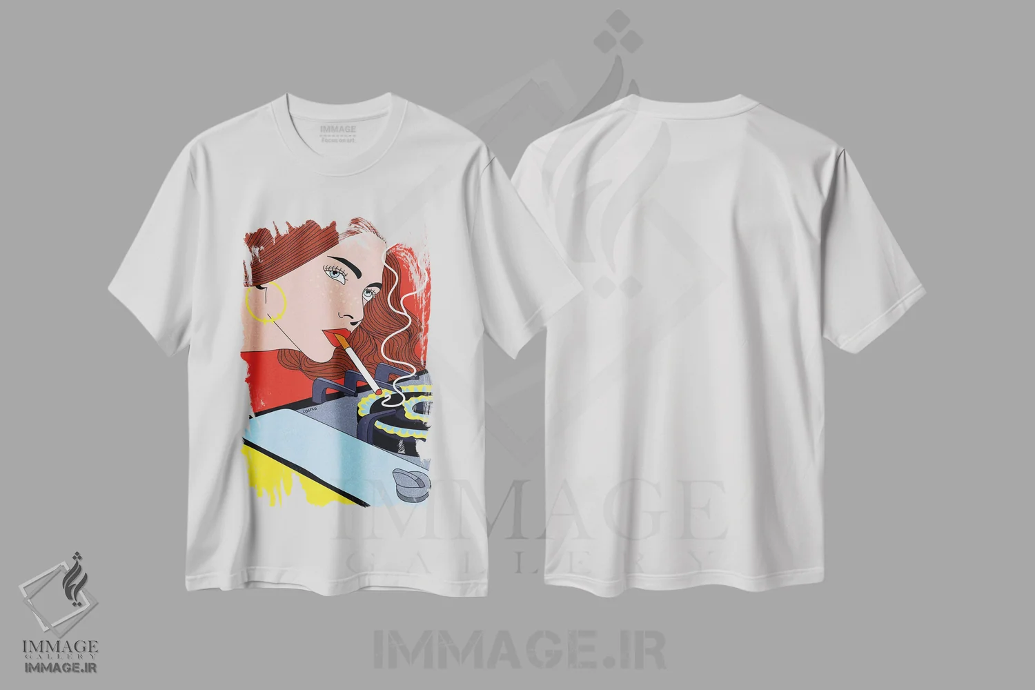 تیشرت سفید طرح دار روشن شدن، هنر دیجیتال اثر کازمو | فروشگاه ایماژ