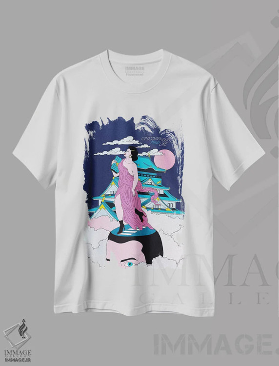 تیشرت سفید طرح دار عبور ذهنی، هنر دیجیتال اثر کازمو | immage.ir