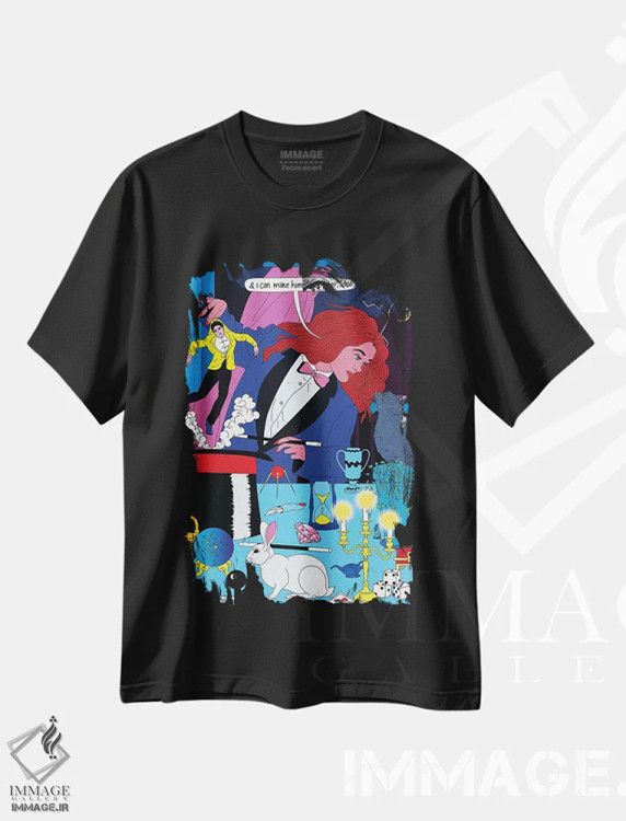 تیشرت مشکی طرح دار جادوگر، هنر دیجیتال اثر کازمو | immage.ir