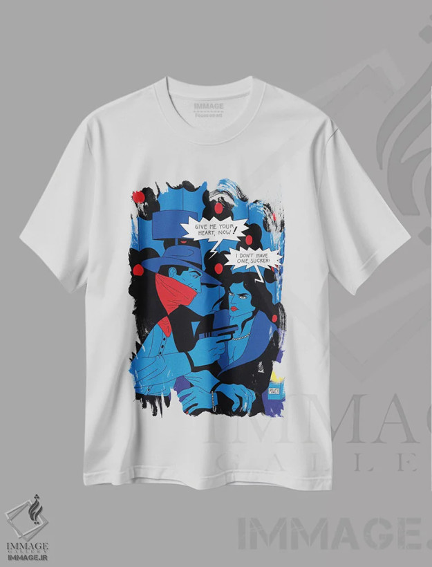 تیشرت سفید طرح دار راب، هنر دیجیتال اثر کازمو | فروشگاه ایماژ