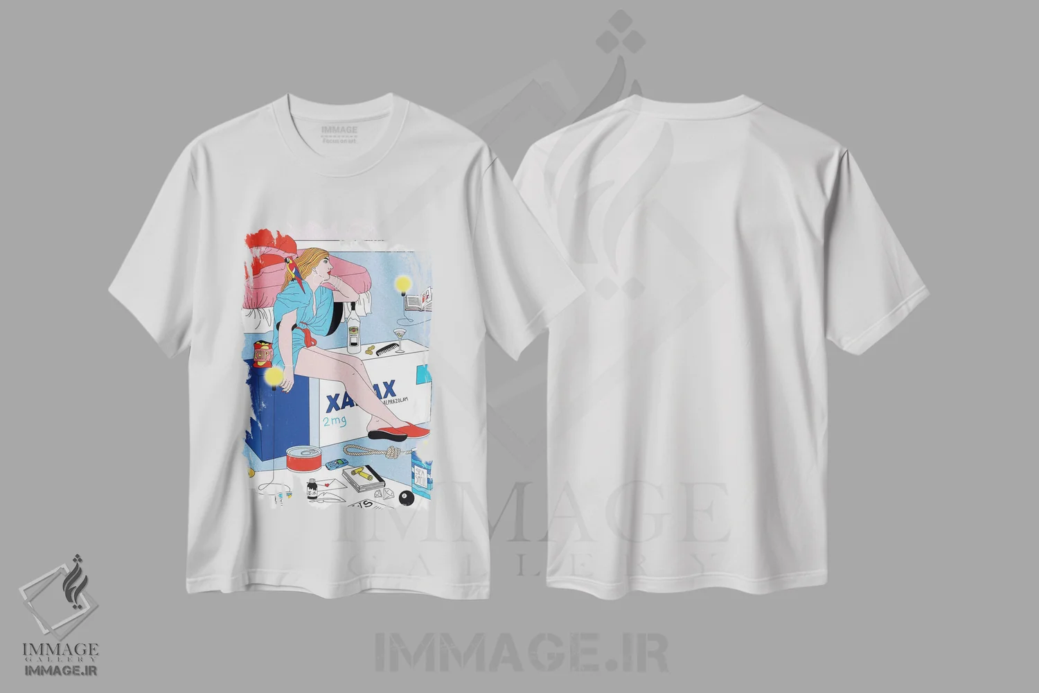 تیشرت سفید طرح دار زاناگز، هنر دیجیتال اثر کازمو | فروشگاه ایماژ