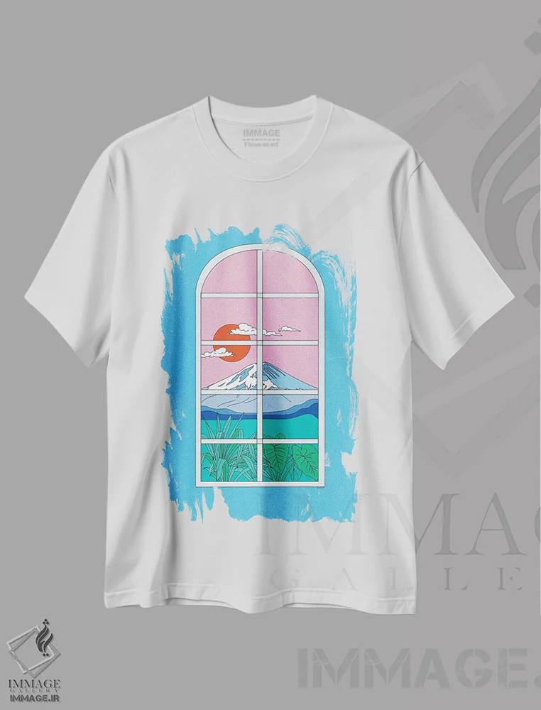 تیشرت سفید طرح دار پنجره، هنر دیجیتال اثر کازمو | immage.ir