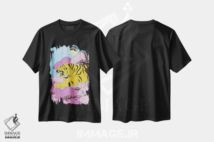 تیشرت مشکی طرح دار Tiger,ببر، ببر، دکور آسیایی اثر کازمو | immage.ir