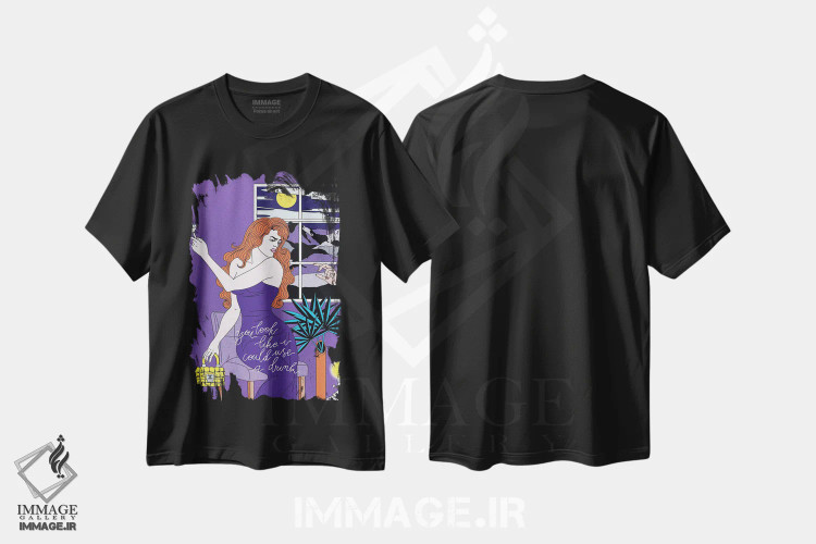 تیشرت مشکی طرح دار به یک نوشیدنی نیاز دارم اثر کازمو | فروشگاه ایماژ