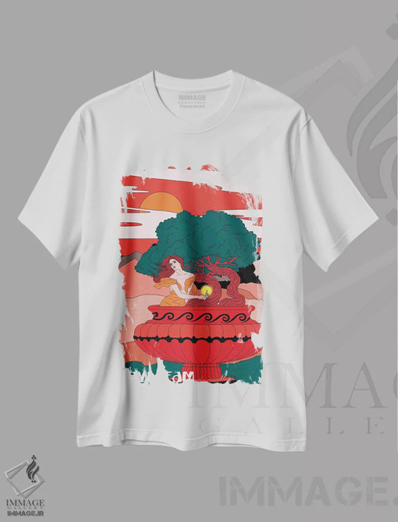 تیشرت سفید طرح دار خیال پردازی، هنر دیجیتال اثر کازمو | فروشگاه ایماژ