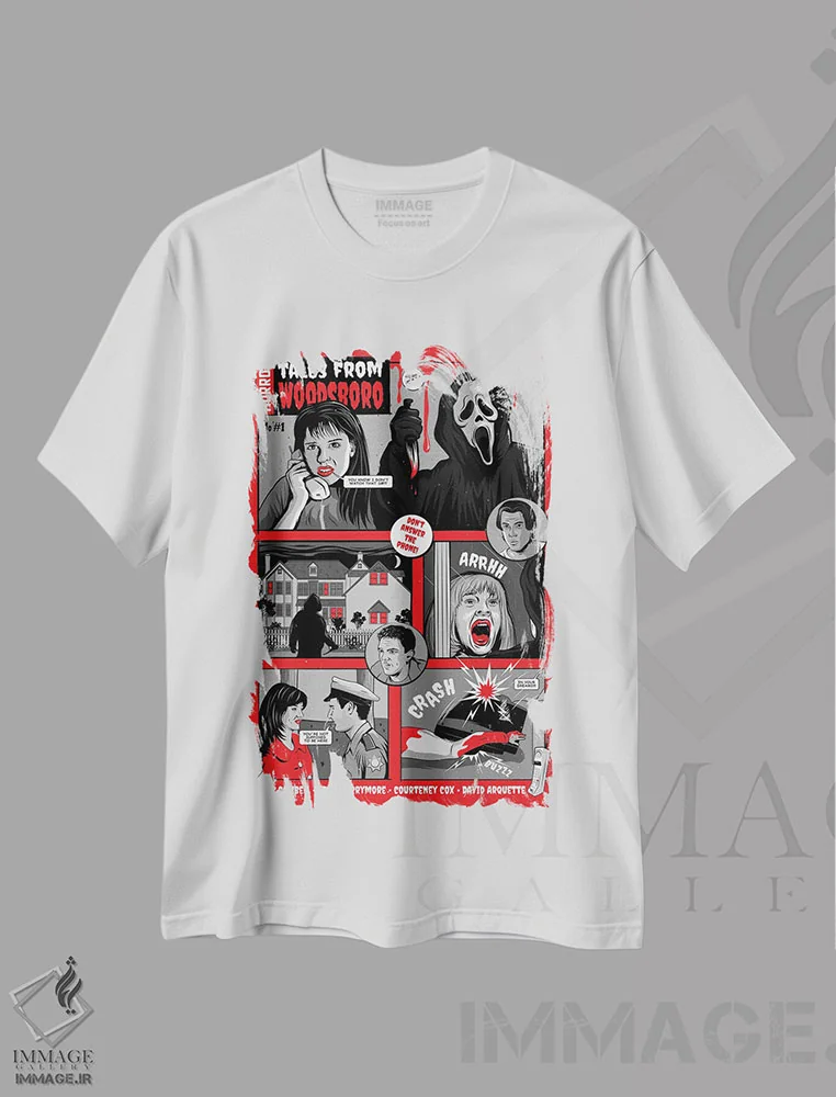 تیشرت سفید طرح دار جیغ، هنر دیجیتال اثر کریس ریچموند | immage.ir