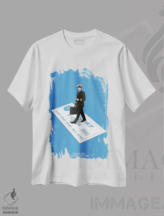 تیشرت سفید طرح دار اگر می تونی منو بگیر، تزئینی اثر کریس ریچموند | immage.ir
