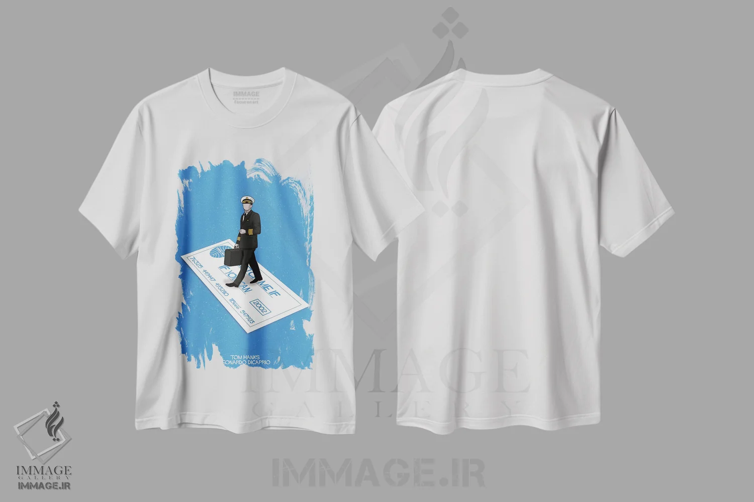 تیشرت سفید طرح دار اگر می تونی منو بگیر، تزئینی اثر کریس ریچموند | immage.ir