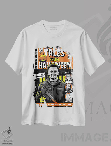 تیشرت سفید طرح دار هالووین، هنر دیجیتال اثر کریس ریچموند | فروشگاه ایماژ