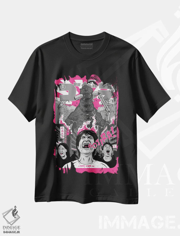 تیشرت مشکی طرح دار گودزیلا، هنر دیجیتال اثر کریس ریچموند | فروشگاه ایماژ