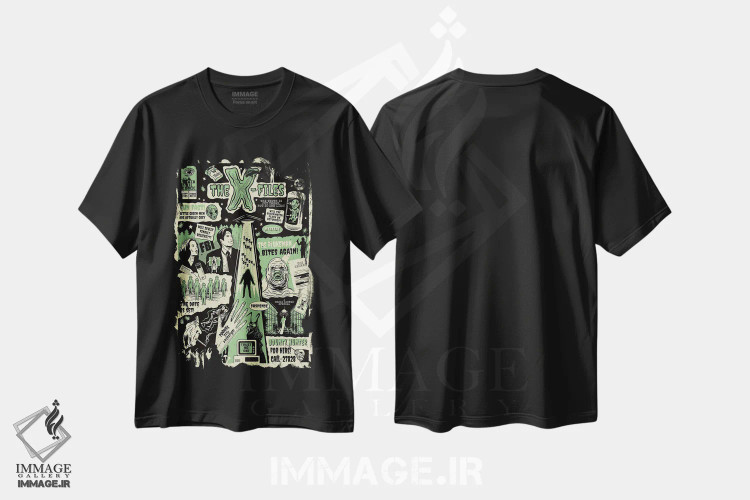 تیشرت مشکی طرح دار پرونده های ایکس، هنر دیجیتال اثر کریس ریچموند | immage.ir