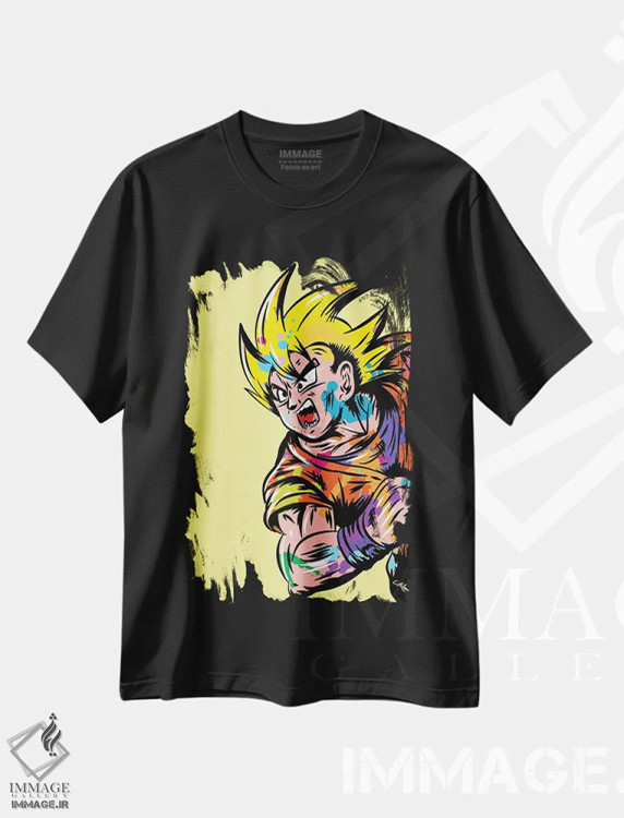 تیشرت مشکی طرح دار دراگون بال زد گرافیتی، هنر دیجیتال اثر کریس ریچموند | immage.ir