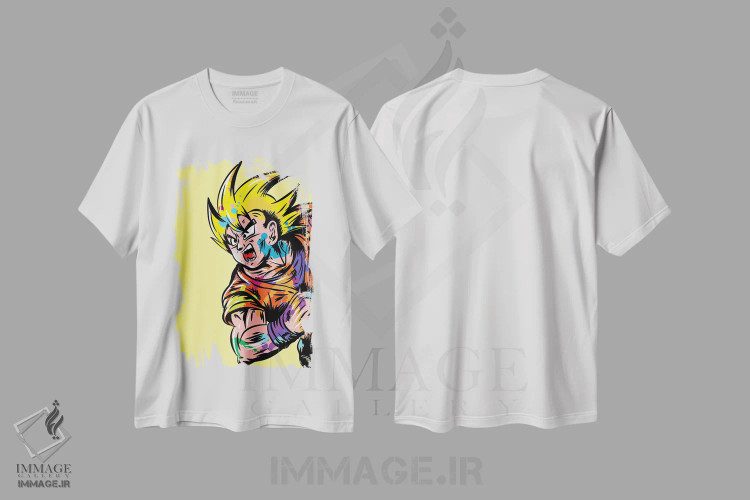 تیشرت سفید طرح دار دراگون بال زد گرافیتی، هنر دیجیتال اثر کریس ریچموند | فروشگاه ایماژ