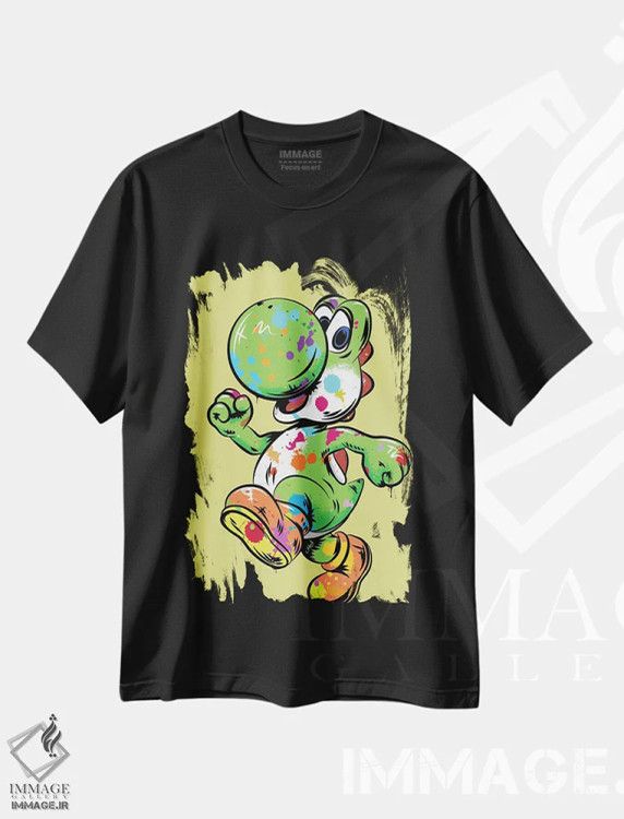 تیشرت مشکی طرح دار یوشی گرافیتی، هنر دیجیتال اثر کریس ریچموند | فروشگاه ایماژ