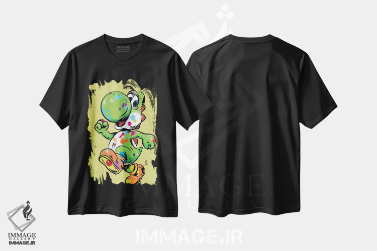 تیشرت مشکی طرح دار یوشی گرافیتی، هنر دیجیتال اثر کریس ریچموند | فروشگاه ایماژ