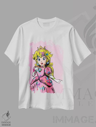تیشرت سفید طرح دار پرنسس گرافیتی، هنر دیجیتال اثر کریس ریچموند | فروشگاه ایماژ