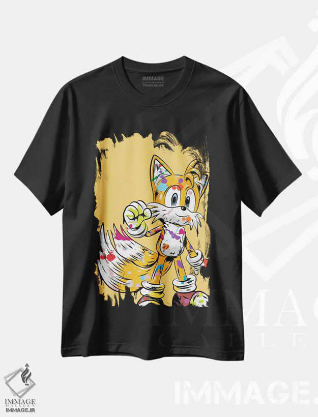 تیشرت مشکی طرح دار تیلز گرافیتی، هنر دیجیتال اثر کریس ریچموند | فروشگاه ایماژ