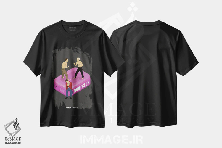 تیشرت مشکی طرح دار باشگاه مشت زنی، تزئینی اثر کریس ریچموند | فروشگاه ایماژ