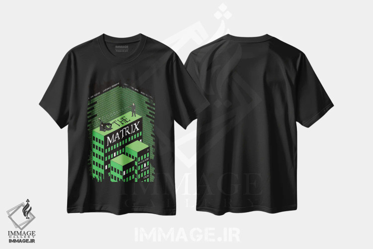 تیشرت مشکی طرح دار ماتریکس، تزئینی اثر کریس ریچموند | immage.ir