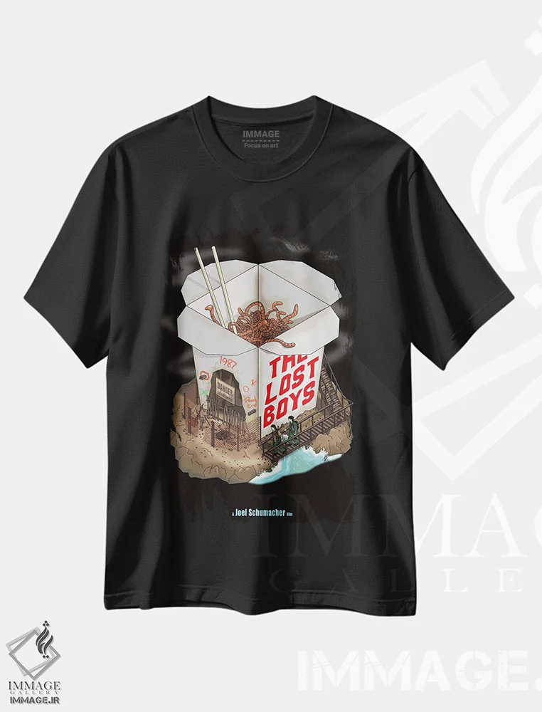 تیشرت مشکی طرح دار پسران گمشده، هنر دیجیتال اثر کریس ریچموند | فروشگاه ایماژ