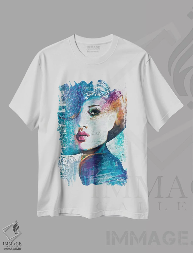 تیشرت سفید طرح دار انجی، هنر فاخر معاصر اثر کالین استیپلز | فروشگاه ایماژ