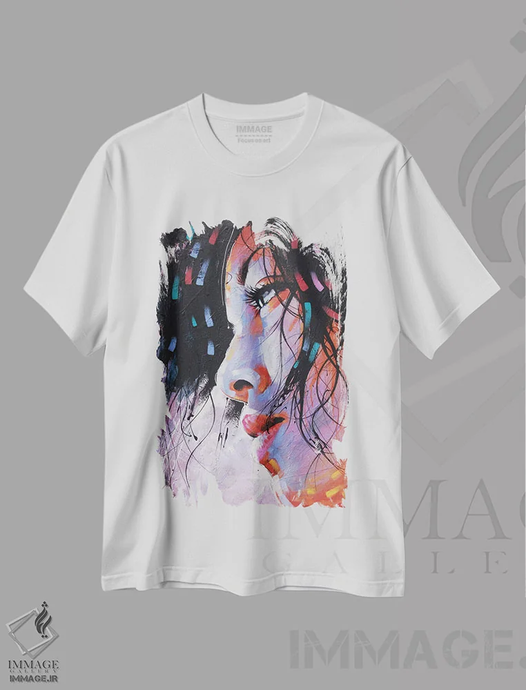 تیشرت سفید طرح دار نیدیا، هنر فاخر اثر کالین استیپلز | immage.ir