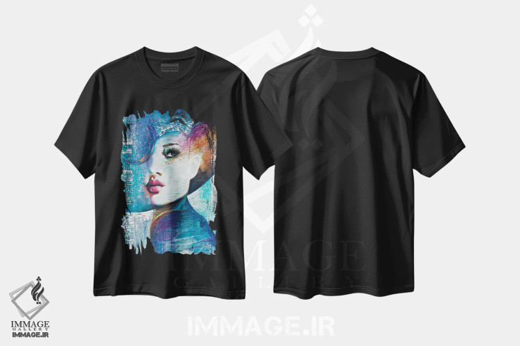 تیشرت مشکی طرح دار انجی، هنر فاخر معاصر اثر کالین استیپلز | immage.ir