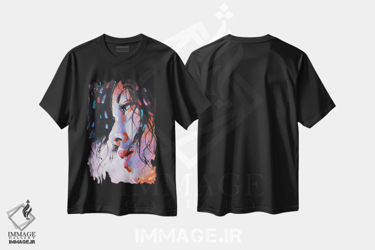 تیشرت مشکی طرح دار نیدیا، هنر فاخر اثر کالین استیپلز | فروشگاه ایماژ
