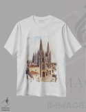 تیشرت سفید طرح دار کلیسای جامع بورگوس، مدیوم اثر کارلوس آریاگا | فروشگاه ایماژ