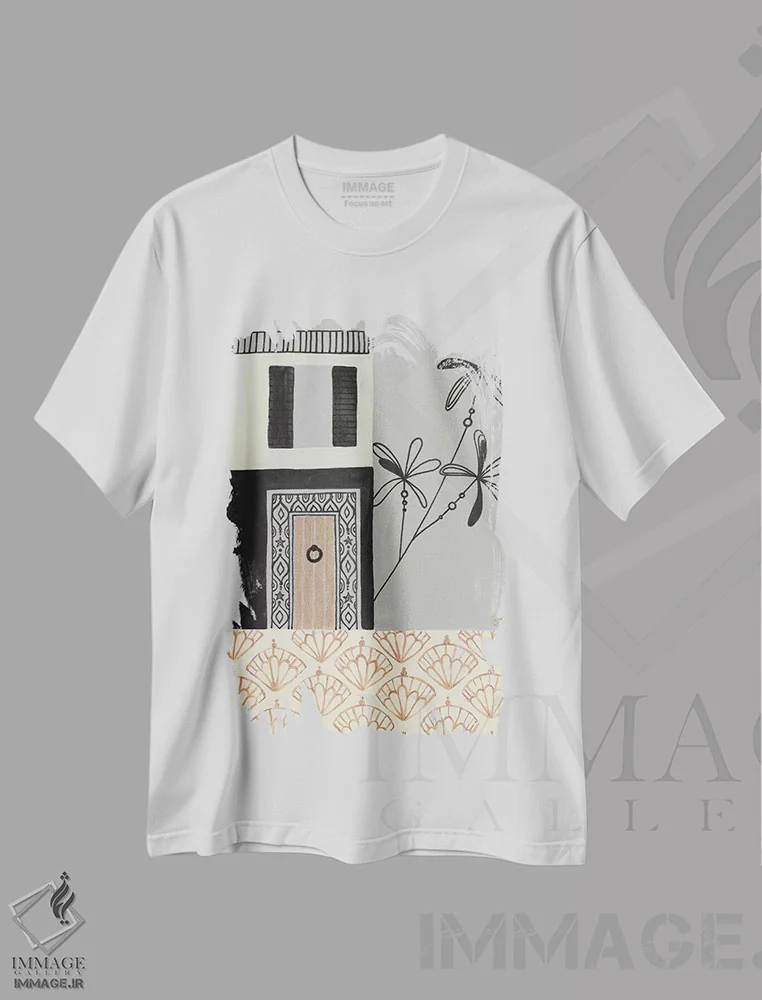 تیشرت سفید طرح دار خانهٔ برزیلی، دکور بوهمی اثر کریتینگ تارین | immage.ir