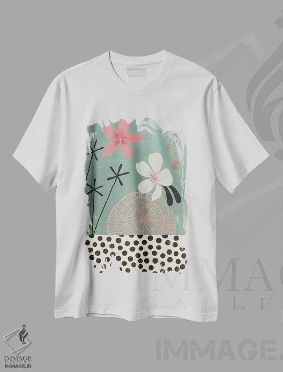 تیشرت سفید طرح دار مناطق گرمسیری سبز، دکور بوهمی اثر کریتینگ تارین | immage.ir