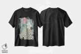 تیشرت مشکی طرح دار مناطق گرمسیری سبز، دکور بوهمی اثر کریتینگ تارین | فروشگاه ایماژ