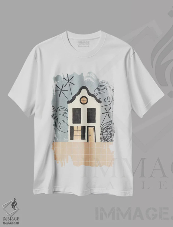 تیشرت سفید طرح دار خانهٔ تک واحدی، دکور بوهمی اثر کریتینگ تارین | immage.ir