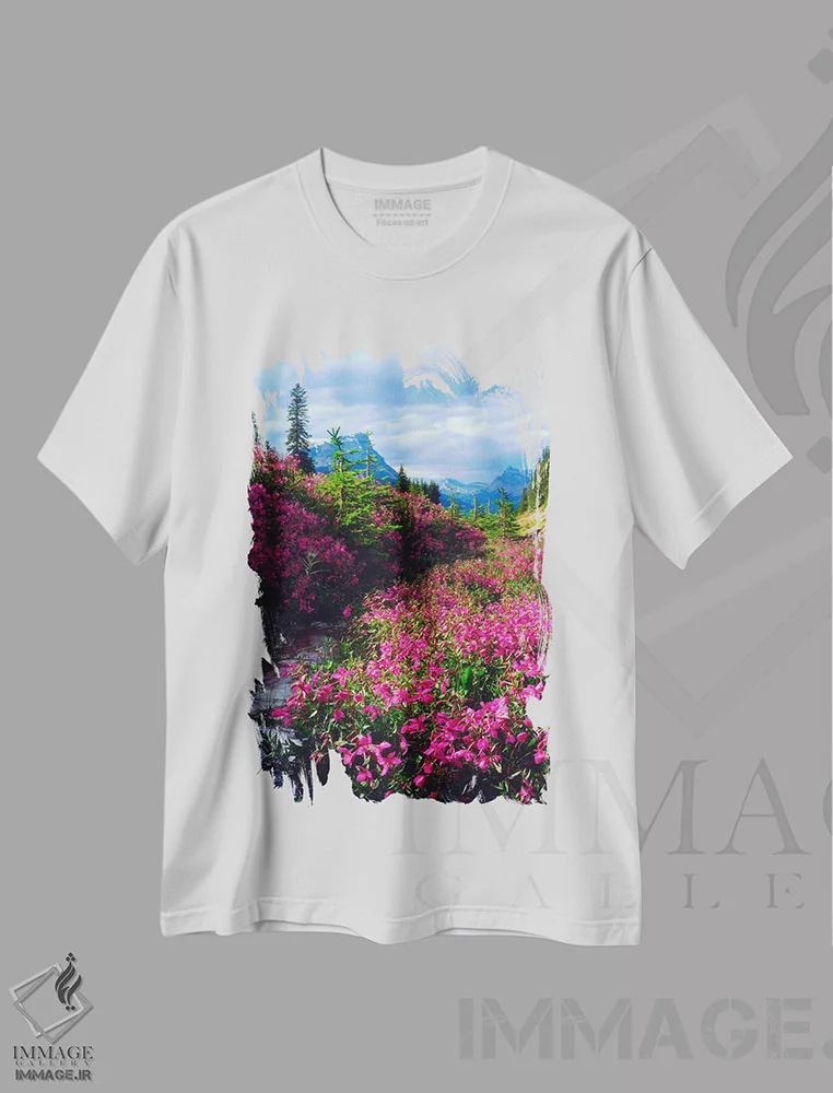 تیشرت سفید طرح دار گل های وحشی، پارک ملی بنف، آلبرتا، کانادا، مدیوم اثر کریستوفر تالبوت فرانک | فروشگاه ایماژ