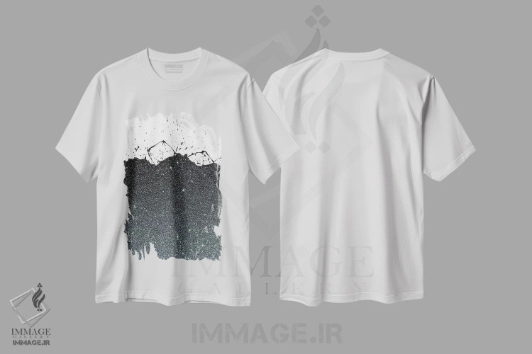 تیشرت سفید طرح دار تم پاشش مشکی اثر امانوئلا کاراتونی | immage.ir