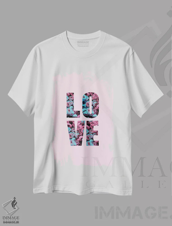 تیشرت سفید طرح دار عشق گل دار، تزئینی اثر امانوئلا کاراتونی | فروشگاه ایماژ