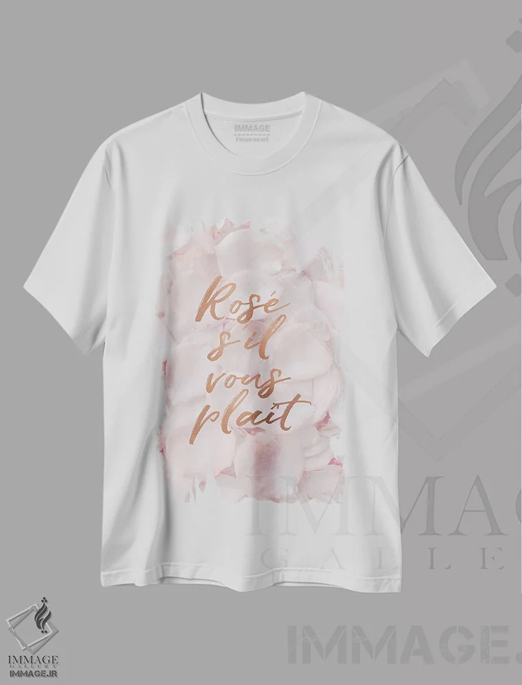 تیشرت سفید طرح دار رز سیل وو پلِ، تزئینی اثر امانوئلا کاراتونی | فروشگاه ایماژ
