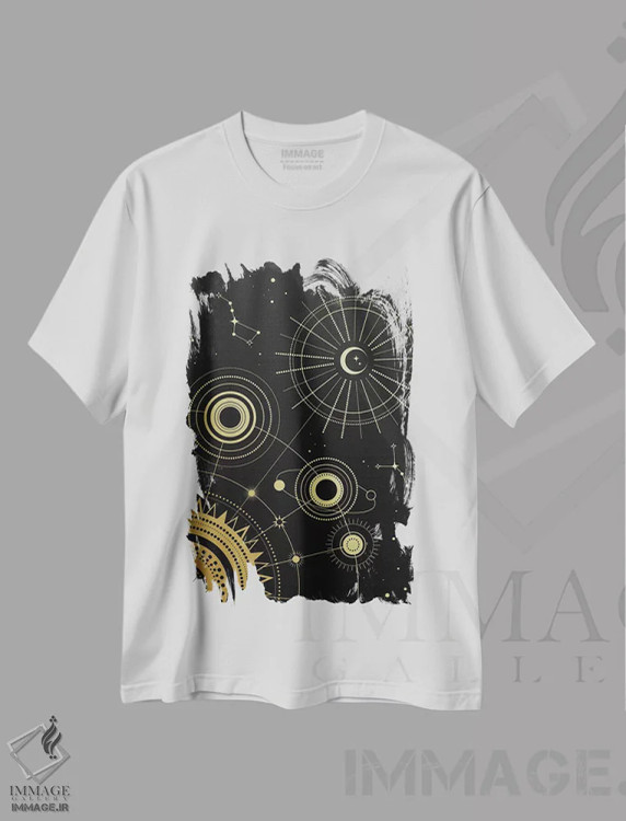 تیشرت سفید طرح دار بی نهایت، تزئینی اثر امانوئلا کاراتونی | فروشگاه ایماژ