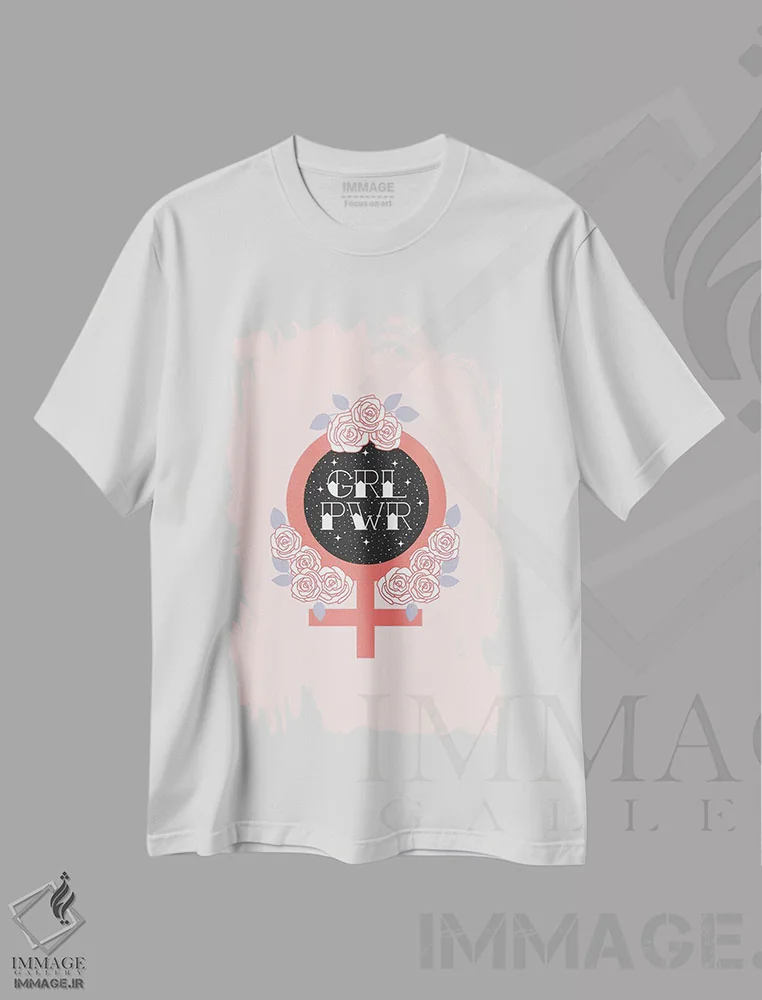 تیشرت سفید طرح دار قدرت دخترها، تزئینی اثر امانوئلا کاراتونی | فروشگاه ایماژ