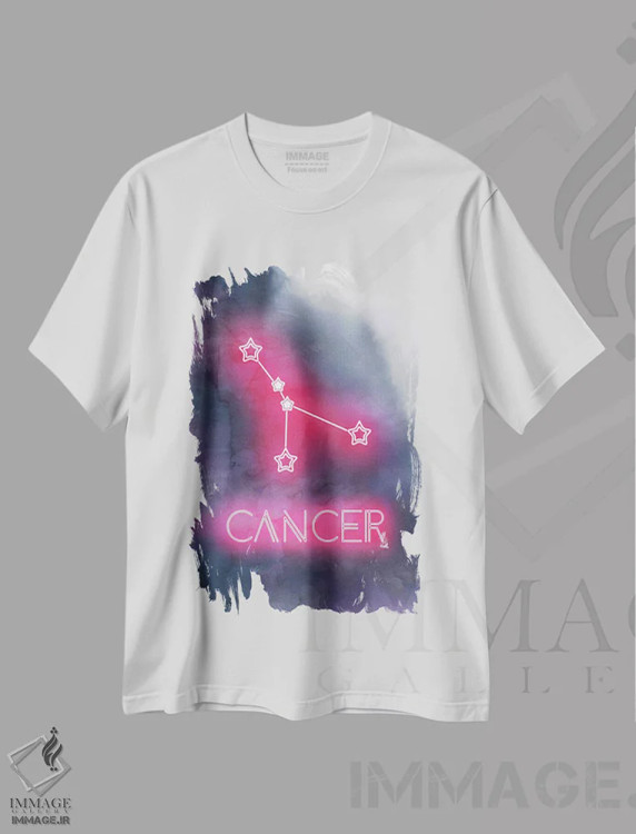 تیشرت سفید طرح دار نماد زودیاک سرطان، تزئینی اثر امانوئلا کاراتونی | immage.ir