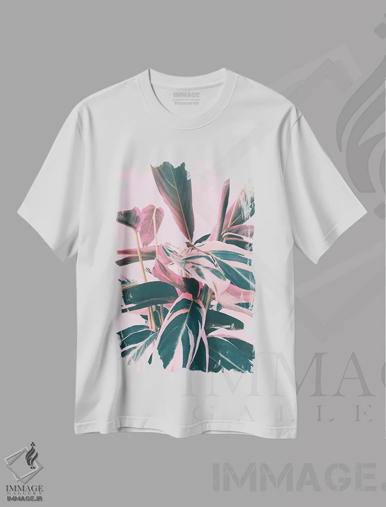 تیشرت سفید طرح دار کالاتیا صورتی ۱، تزئینی اثر امانوئلا کاراتونی | immage.ir