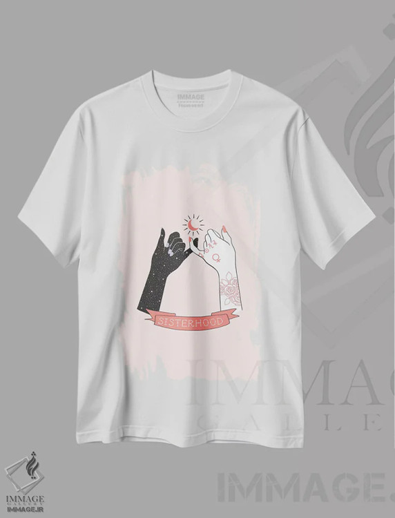 تیشرت سفید طرح دار خواهرانگی، تزئینی اثر امانوئلا کاراتونی | فروشگاه ایماژ