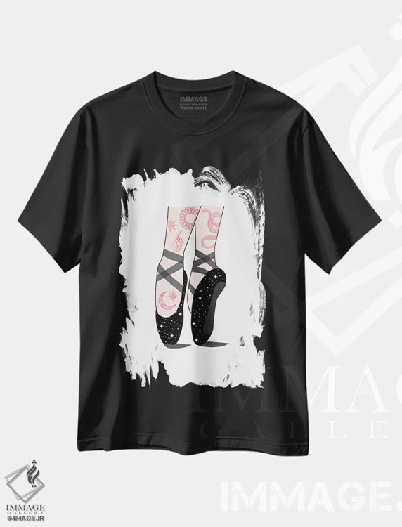 تیشرت مشکی طرح دار باله فضایی، تزئینی اثر امانوئلا کاراتونی | immage.ir