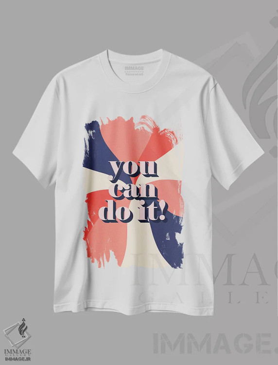 تیشرت سفید طرح دار تو می توانی انجامش دهی، تزئینی اثر امانوئلا کاراتونی | فروشگاه ایماژ