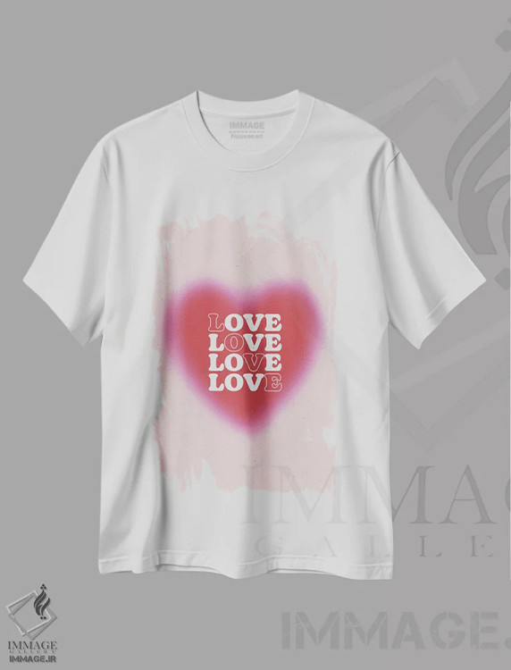 تیشرت سفید طرح دار عشق عشق عشق عشق، هنر دیجیتال اثر امانوئلا کاراتونی | immage.ir