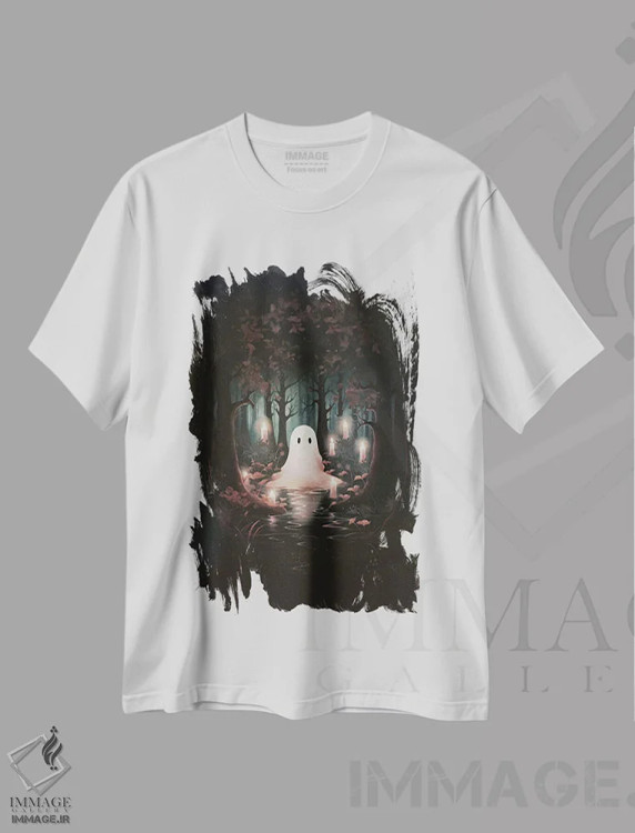تیشرت سفید طرح دار روح و شمع ها، دکوراسیون جایگزین اثر امانوئلا کاراتونی | immage.ir