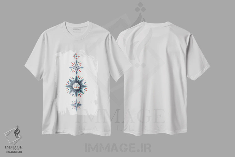 تیشرت سفید طرح دار آسمان زمستانی، تزئینی اثر امانوئلا کاراتونی | immage.ir