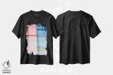 تیشرت مشکی طرح دار رنگین کمان خطی I اثر امانوئلا کاراتونی | فروشگاه ایماژ