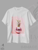 تیشرت سفید طرح دار آناناس هلو فاز، تزئینی اثر امانوئلا کاراتونی | فروشگاه ایماژ